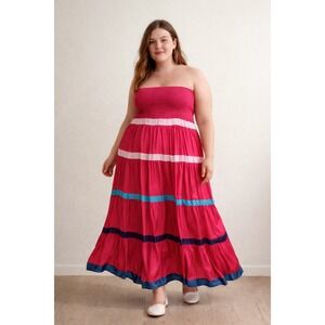 Samat Chauhan for‎ Anthropologie NWT Tiered Maxi Strapless Dress Plus Size 2X